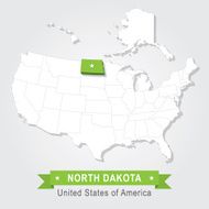 North Dakota state USA administrative map N2