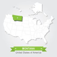 Montana state USA administrative map N2