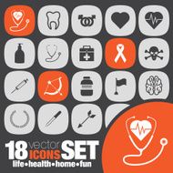 life health home fun icon set