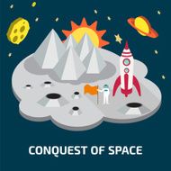 Conquest of space the Moon Space isometric elements