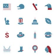 american culture icons set vector illustration