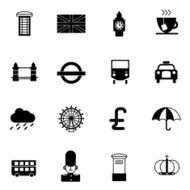 london icons set vector illustration