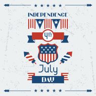 United States of America Independence Day greeting card N5