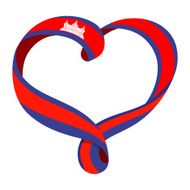 Cambodia flag ribbon-shaped heart