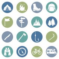 Vector Set of Hiking and Camping icons N10