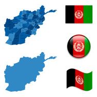 Afghanistan Map and Flag Collection