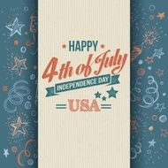 Retro typography card Independence Day Vector illustration