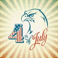 Independence Day holiday card with typography and an eagle N3
