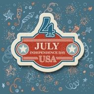 Retro typography card Independence Day Vector illustration N2