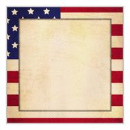 Grunge patriotic frame - Square shape