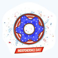 Sweet donut for American Independence Day celebration