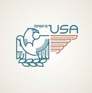 Made in the USA Symbol with American flag and eagle N16