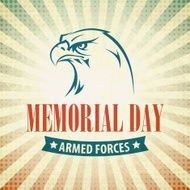Memorial Day Typographic card with the American flag and eagle N5