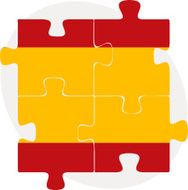 Spain Flag in puzzle