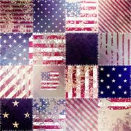 Grunge patchwork with USA flags N2