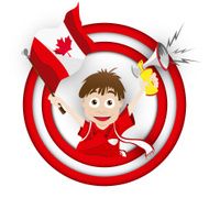 Canada Soccer Fan Flag Cartoon N2