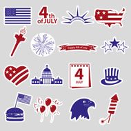 american independence day celebration stickes set eps10 N2