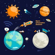 Conquest of space Space infographics elements