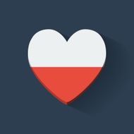 Heart-shaped icon with flag of Poland