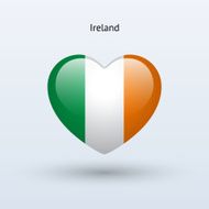 Love Ireland symbol Heart flag icon