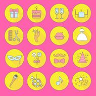 Party and Celebration icon set Vector silhouette illustration N4