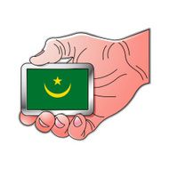 hand holding Mauritania flag