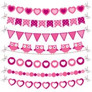 Pink bunting and decoration set