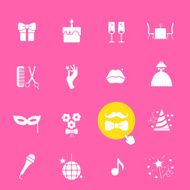 Party and Celebration icon set Vector silhouette illustration N5