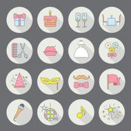 Party and Celebration icon set Vector silhouette illustration N6