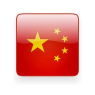 Square icon with flag of China