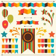 Collection of decorative elements for holiday