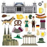 Germany Icon Collection German Flag Culture(Vector Art)