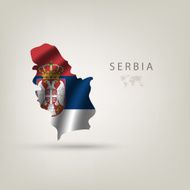 Flag of SERBIA as a country with shadow