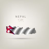 Flag of NEPAL as a country with shadow