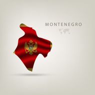Flag of MONTENEGRO as a country with shadow