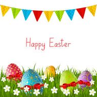Easter eggs on green grass N6