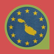 European Union Malta marker button