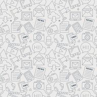 Media electronic line icon pattern set N4