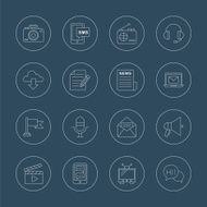 Media electronic line icon set N5