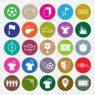 Soccer icons set circle vector illustration N2