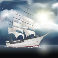 Sailing ship on the sea
