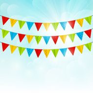 Color party flags on sunny background N7