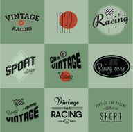 Vintage car racing badges N2