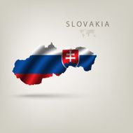 Flag of SLOVAKIA as a country with shadow
