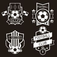 Set of sports labels with soccer football symbols N3