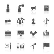 Elections icons set black