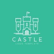 Abstract Castle Line Style Vector Logo Template