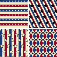 Set of seamless patterns with stars Vector illustration