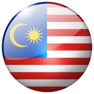 Malaysia Round Glass Button
