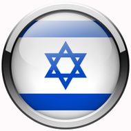 israel flag gel metal button